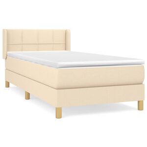 vidaXL Κρεβάτι Boxspring με Στρώμα Κρεμ 80 x 200 εκ. Υφασμάτινο