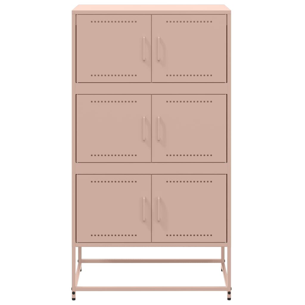 vidaXL Ντουλάπι Ροζ 68,5x38,5x123,5 εκ. από Ατσάλι