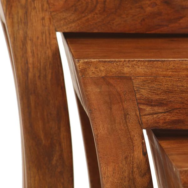 vidaXL Τραπεζάκια Ζιγκόν 3 τεμ. Καφέ 50x35x50 εκ. Μασίφ Ξύλο Ακακίας