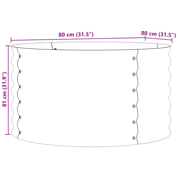 vidaXL Υπερυψωμένη Ζαρντινιέρα Καφέ 80 x 80 x 44 cm Ατσάλι