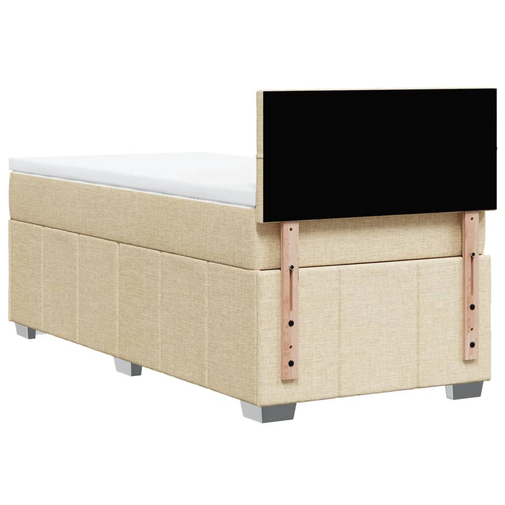 vidaXL Κρεβάτι Boxspring με Στρώμα Κρεμ 80 x 200 εκ. Υφασμάτινο