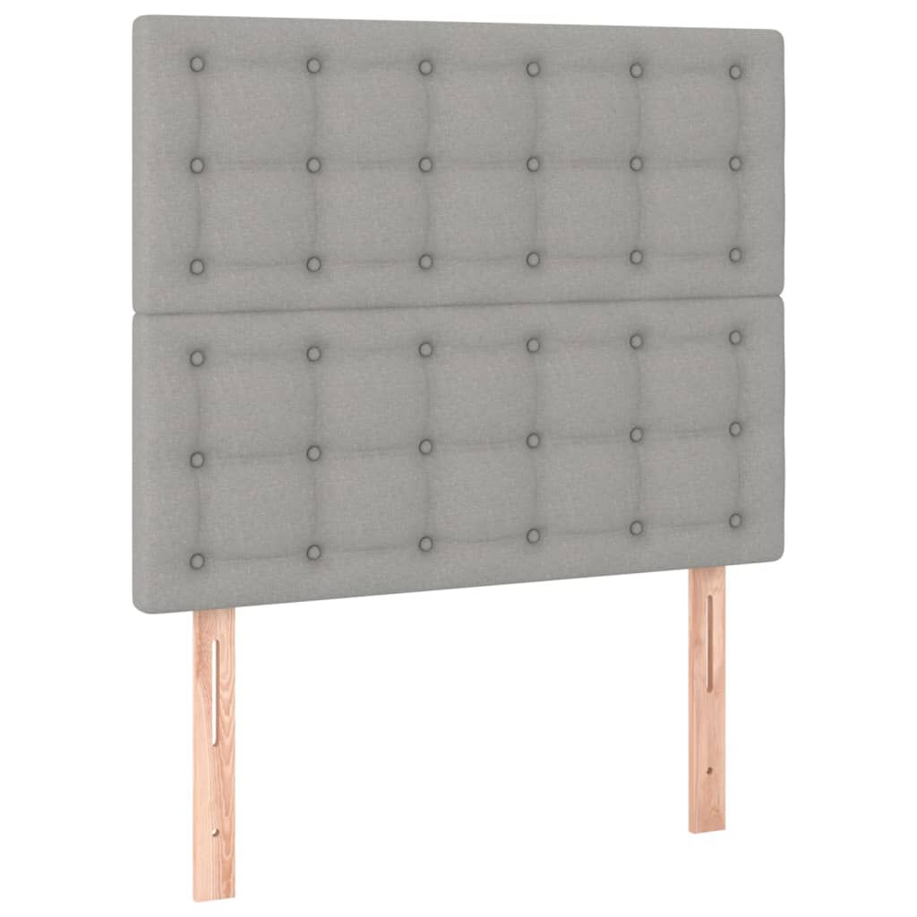 vidaXL Κρεβάτι Boxspring με Στρώμα Ανοιχτό Γκρι 90x200 εκ. Υφασμάτινο