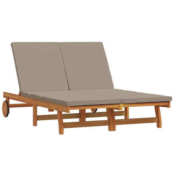 vidaXL Ξαπλώστρα 2-πρόσωπο Καφέ 125 x 200 x 84 εκ. Μασίφ ξύλο ακακίας
