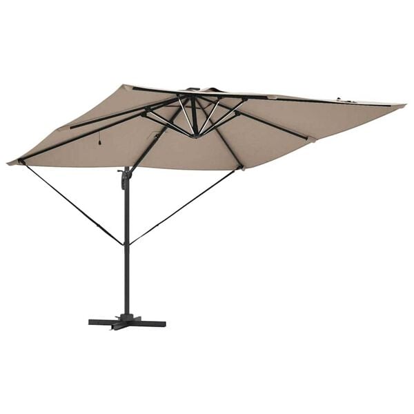 vidaXL Ομπρέλα ηλίου Taupe 286 x 285 x 270 εκ Αλουμίνιο