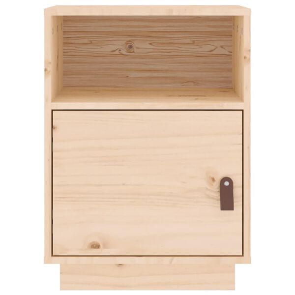 vidaXL Κομοδίνο Λευκό 40 x 34 x 55 εκ. από Μασίφ Ξύλο Πεύκου