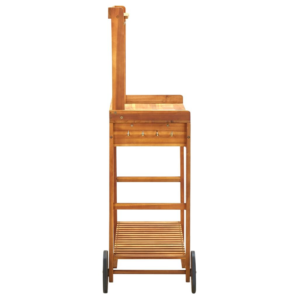 vidaXL Τρόλεϊ Κουζίνας/Κήπου 92x43,5x141,5 εκ. από Μασίφ Ξύλο Ακακίας
