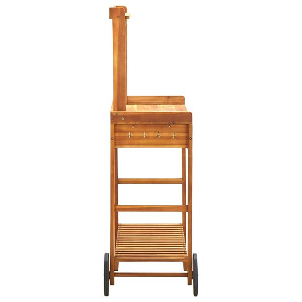 vidaXL Τρόλεϊ Κουζίνας/Κήπου 92x43,5x141,5 εκ. από Μασίφ Ξύλο Ακακίας