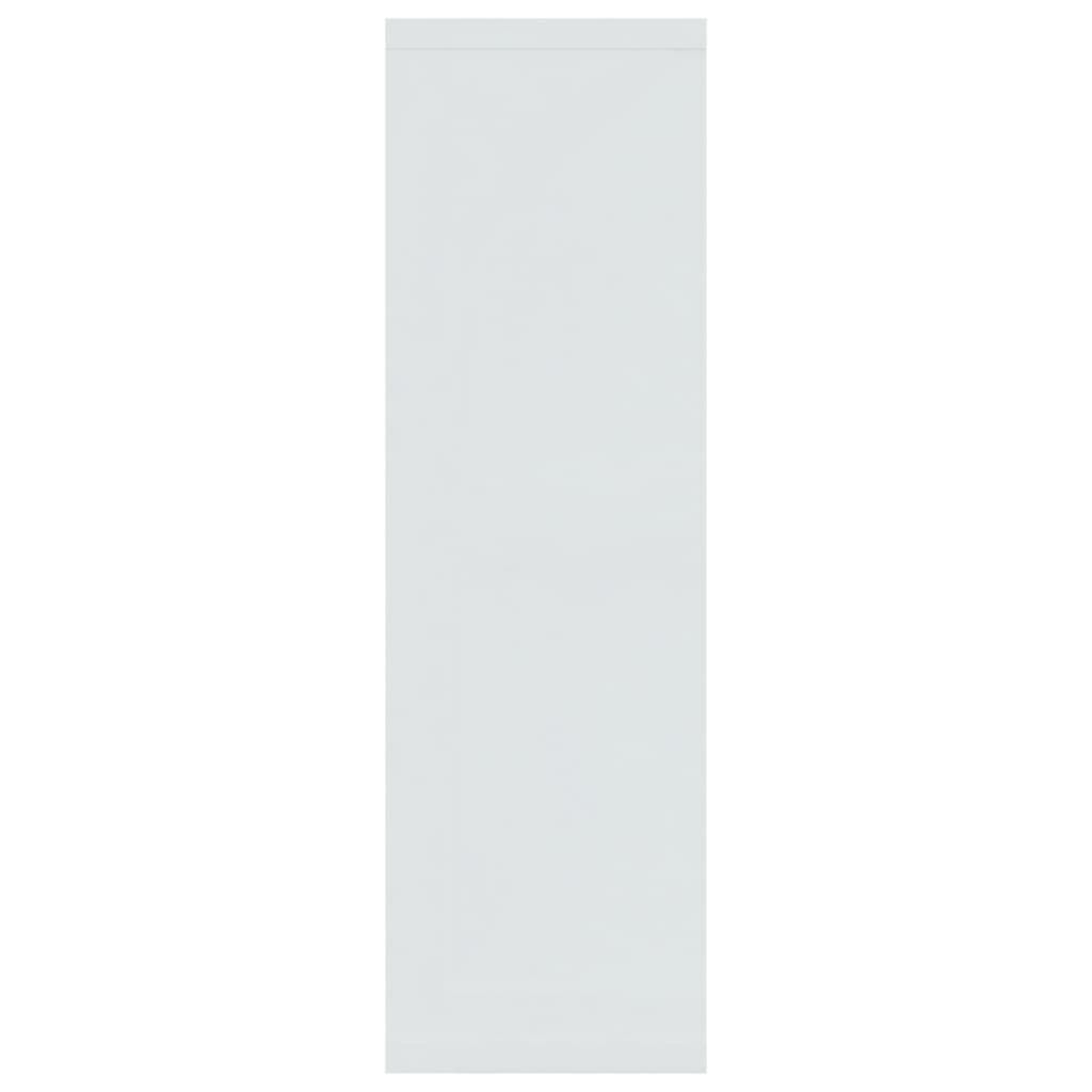vidaXL Ραφιέρα Τοίχου Γυαλ. Λευκή 85x16x52,5 εκ. Επεξεργασμένο Ξύλο