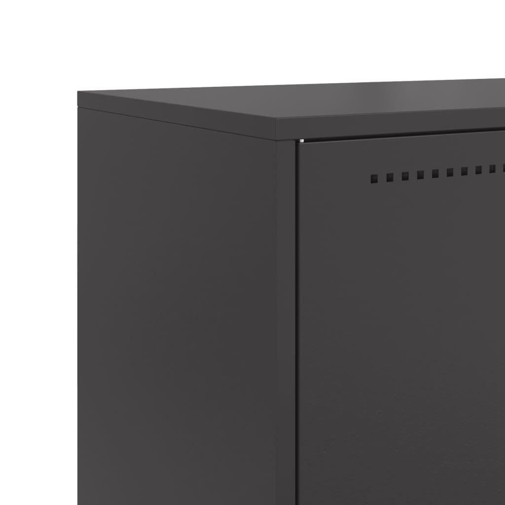 vidaXL Ντουλάπι Μαύρο 68,5x38,5x123,5 εκ. από Ατσάλι