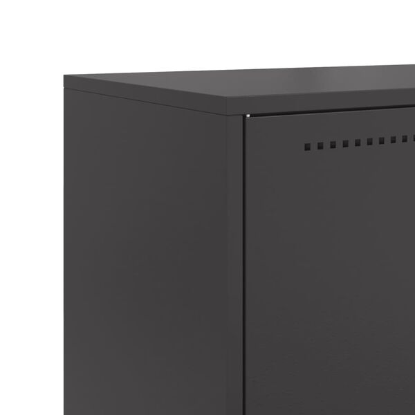 vidaXL Ντουλάπι Μαύρο 68,5x38,5x123,5 εκ. από Ατσάλι
