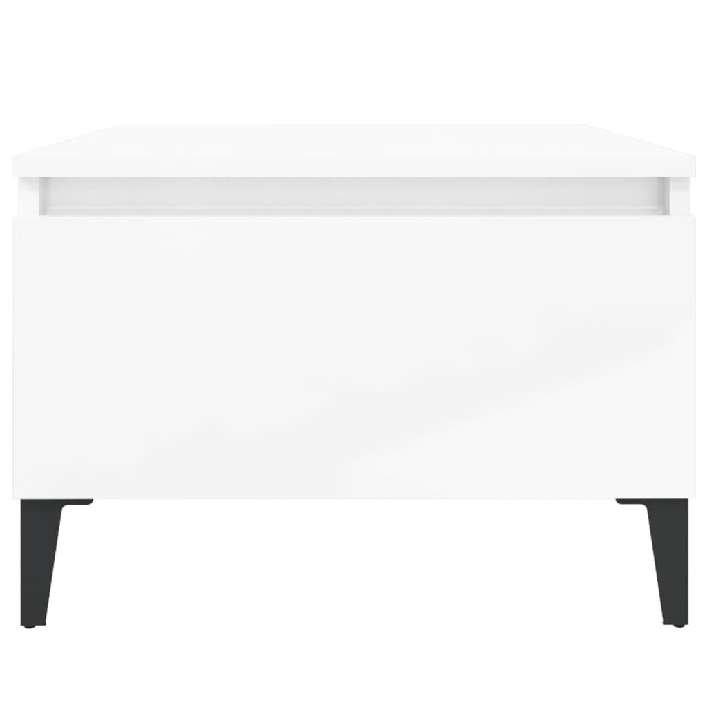 vidaXL Τραπέζι Βοηθητικό Γυαλιστ.Λευκό 50x46x35 εκ. Επεξεργασμένο Ξύλο