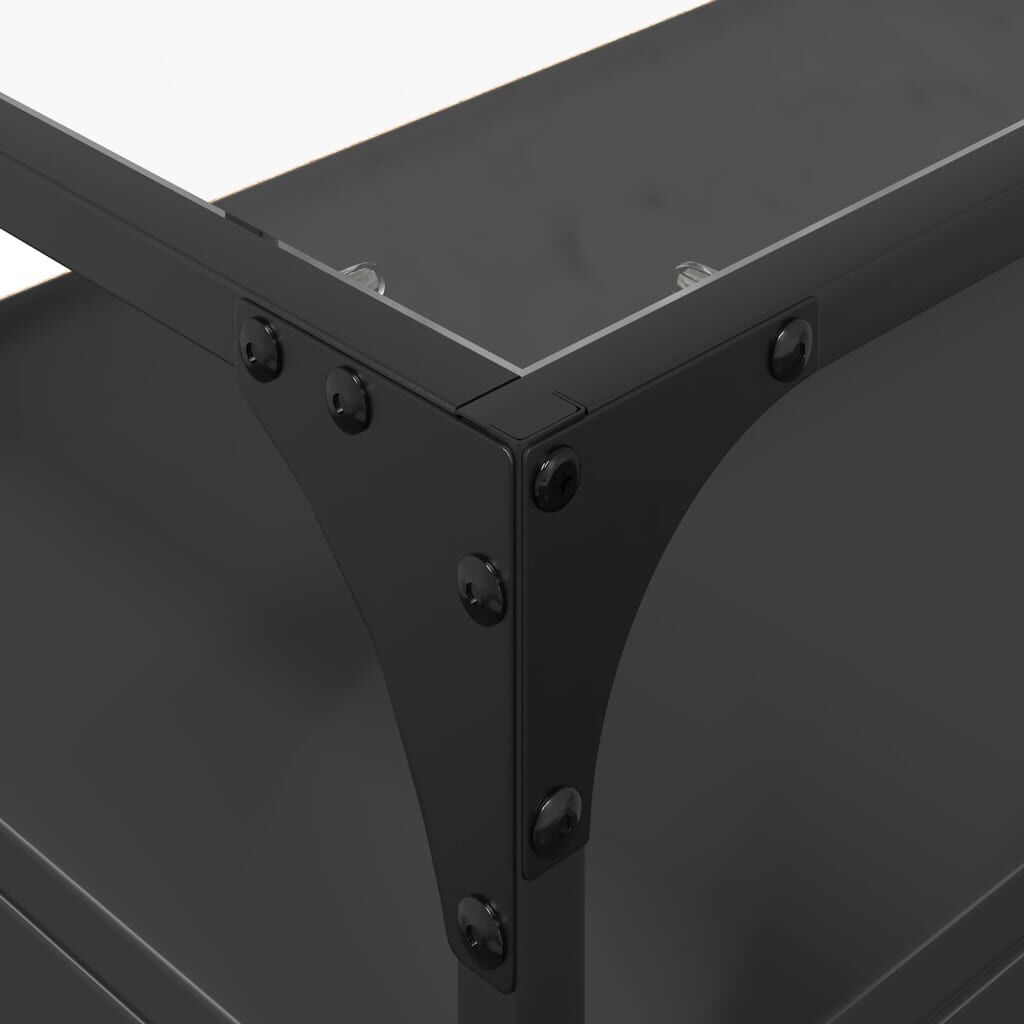 vidaXL Έπιπλο Τηλεόρασης Γυάλ Επιφάνεια Μαύρο 60x35x51 εκ Επ Ξύλο