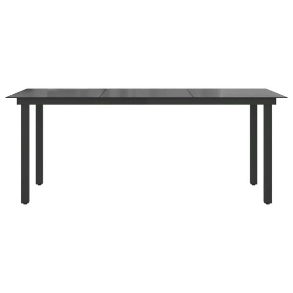 vidaXL Τραπέζι Κήπου Μαύρο 190 x 90 x 74 εκ. από Αλουμίνιο / Γυαλί