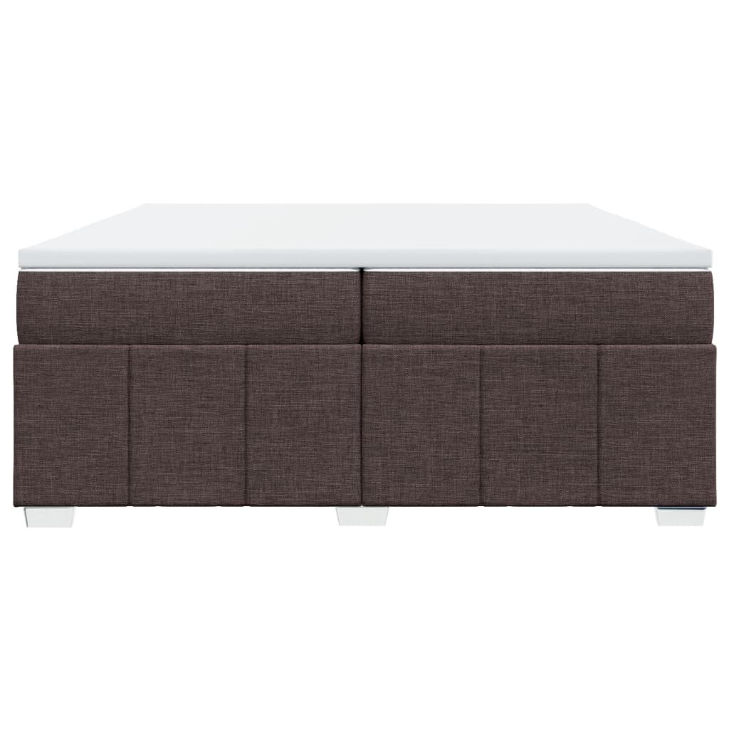 vidaXL Κρεβάτι Boxspring με Στρώμα Σκούρο Καφέ 200x200 εκ. Υφασμάτινο