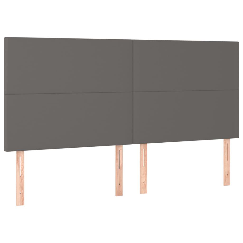 vidaXL Κεφαλάρια Κρεβατιού 4 τεμ. Γκρι 100x5x78/88 εκ.Συνθετικό Δέρμα