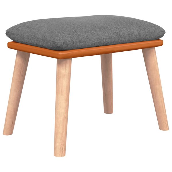 vidaXL Υποπόδιο Ανοιχτό Γκρι 45x29,5x35 εκ. Ύφασμα & Συνθετικό Δέρμα
