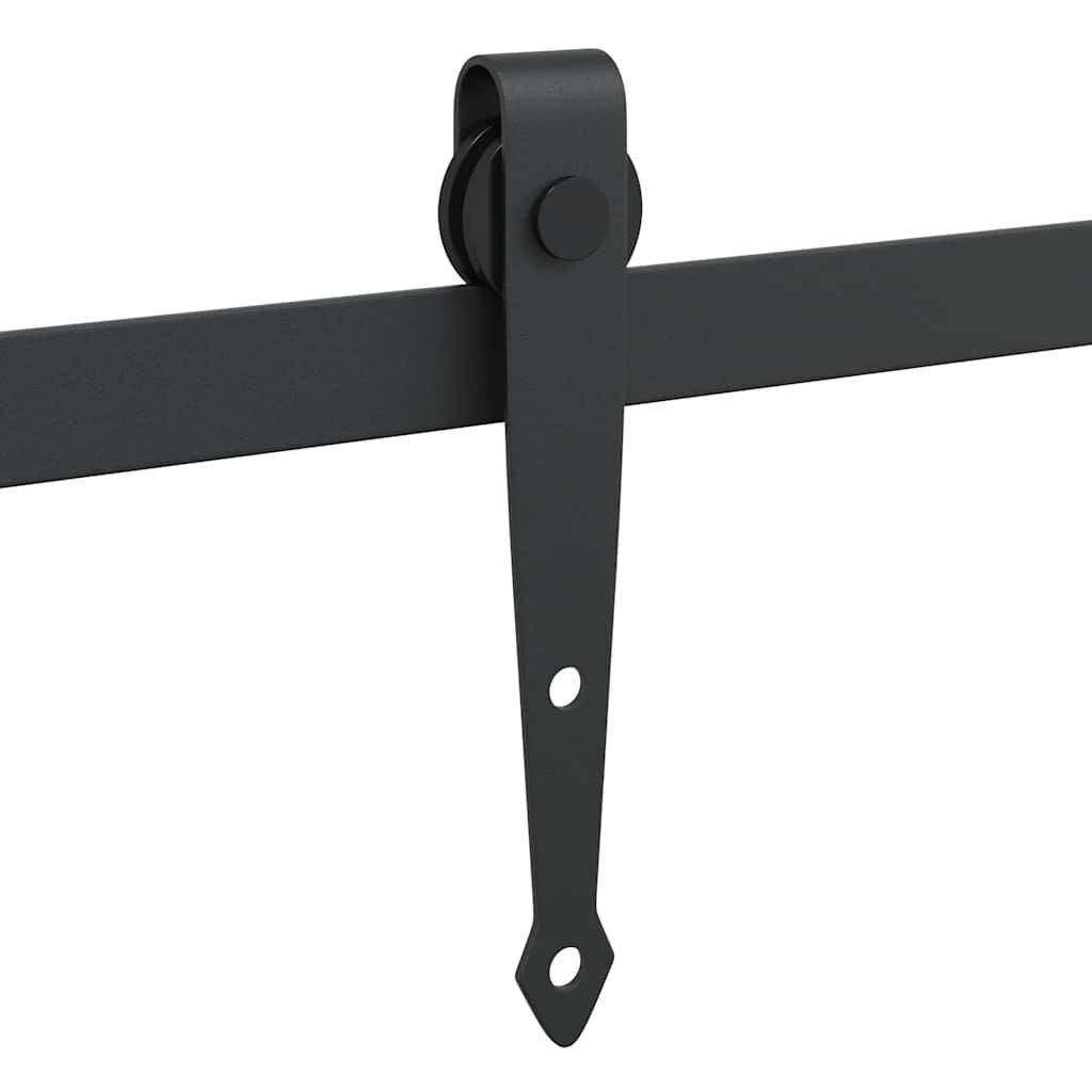 vidaXL Κιτ συρόμενης πόρτας γραφείου 244 cm από ανθρακούχο χάλυβα