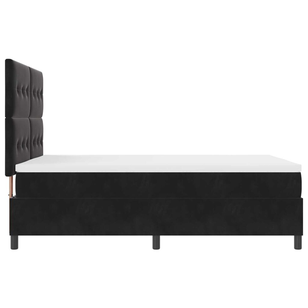 Κρεβάτι Box Spring vidaXL με Στρώμα Μαύρο 160x200 cm Βελούδο