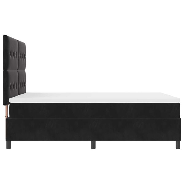 Κρεβάτι Box Spring vidaXL με Στρώμα Μαύρο 160x200 cm Βελούδο