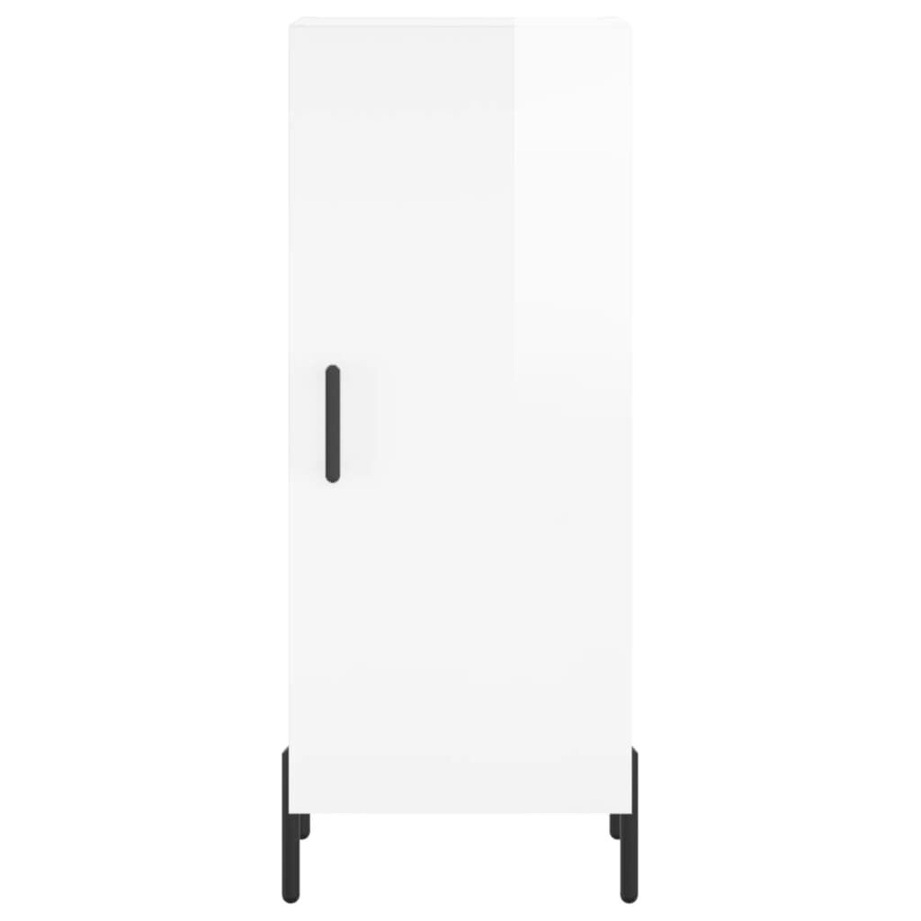 vidaXL Ντουλάπι Γυαλ. Λευκό 34,5 x 34 x 180 εκ. από Επεξεργασμένο Ξύλο