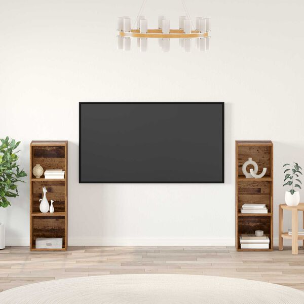 vidaXL Σετ επίπλου τηλεόρασης 2 pcs Παλιό ξύλο 107 x 35 x 37 cm