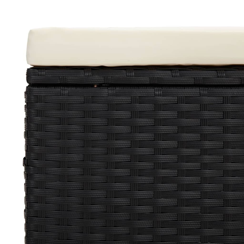 vidaXL Υποπόδια με Μαξιλάρια 2 τεμ. Μαύρα 40x30x40 εκ. από Συνθ. Ρατάν