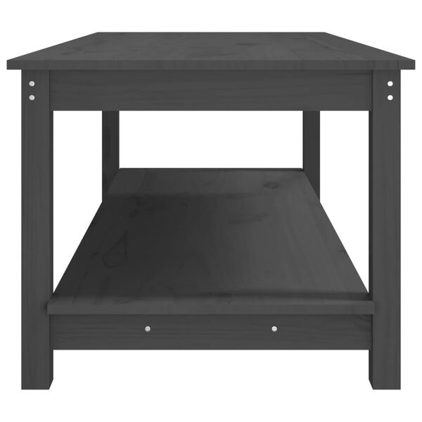 vidaXL Τραπεζάκι Σαλονιού Γκρι 110 x 55 x 45 εκ. από Μασίφ Ξύλο Πεύκου