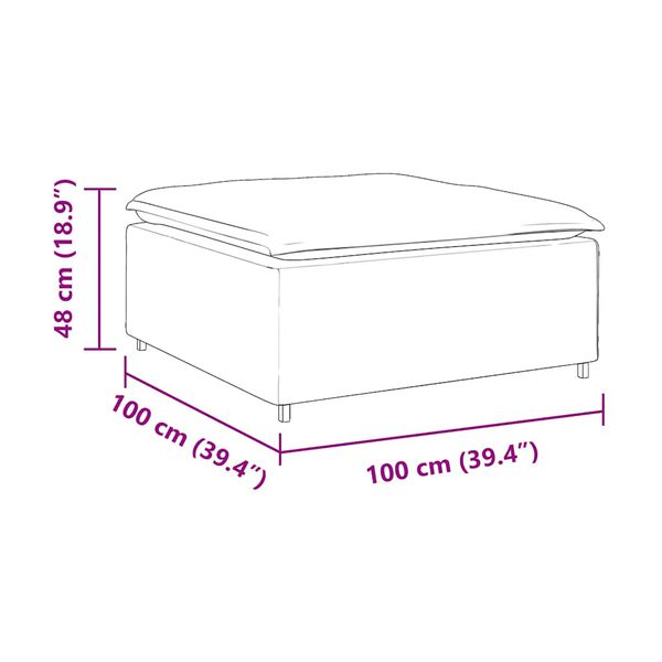 vidaXL Υποπόδιο Καναπέ Μαύρο 100 x 100 x 48 εκ.