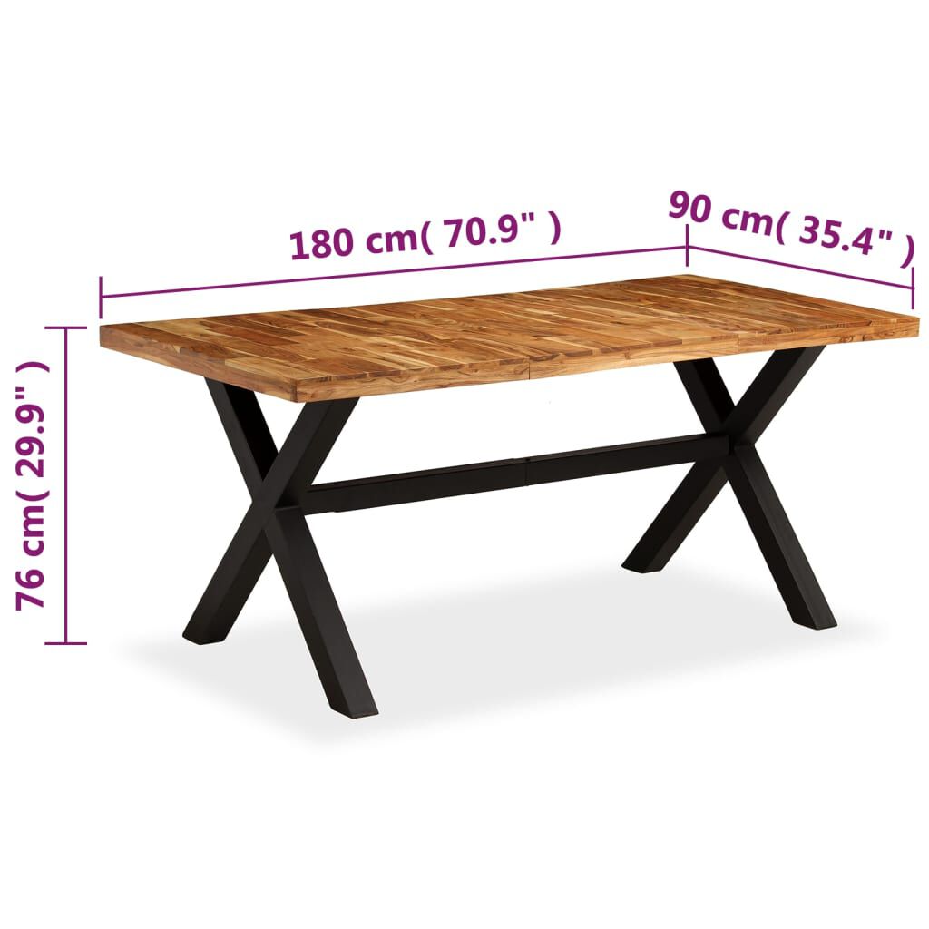 vidaXL Τραπεζαρία 180x90x76 εκ. από Μασίφ Ξύλο Ακακίας και Μάνγκο