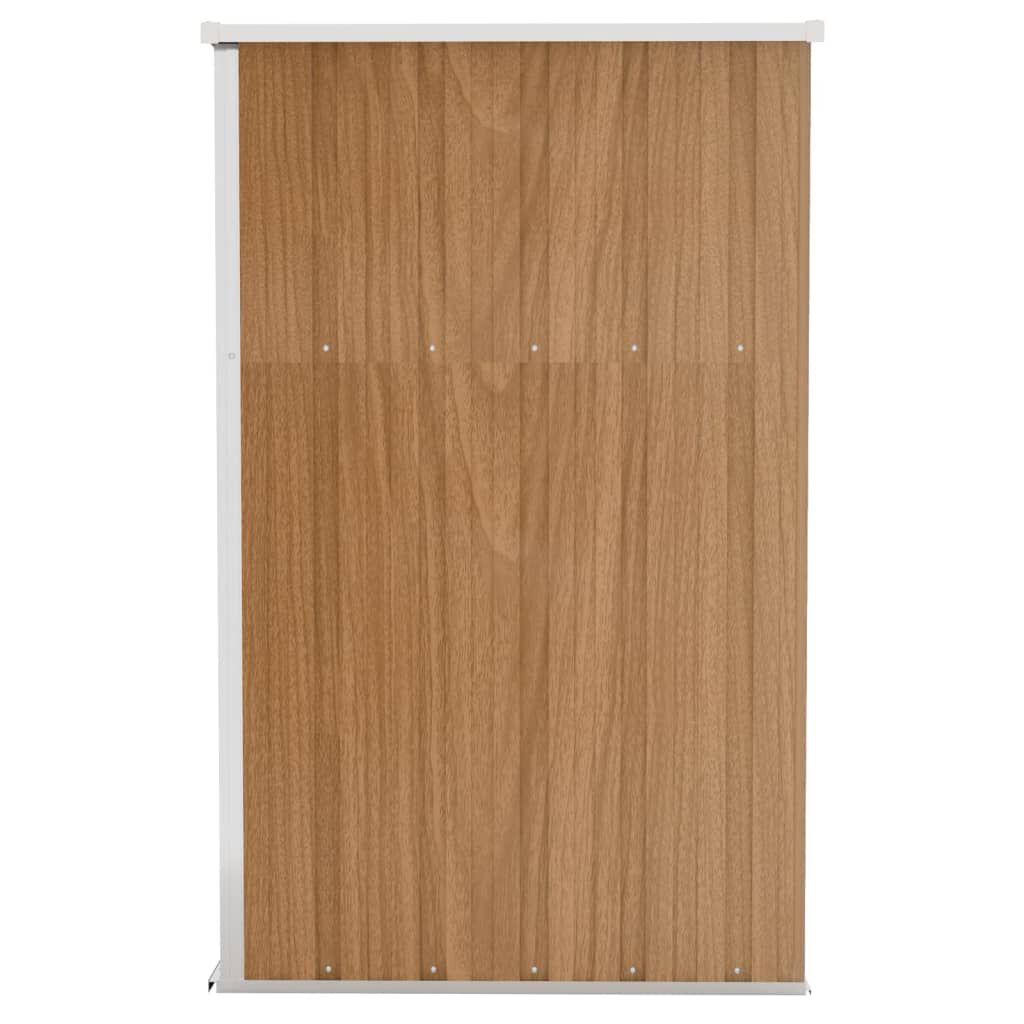 vidaXL Αποθήκη Κήπου Επιτοίχια Καφέ 118x100x178 εκ. από Γαλβ. Ατσάλι
