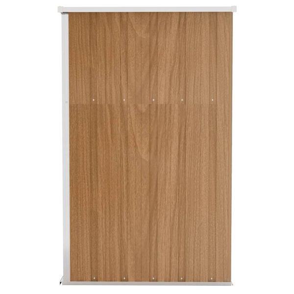 vidaXL Αποθήκη Κήπου Επιτοίχια Καφέ 118x100x178 εκ. από Γαλβ. Ατσάλι
