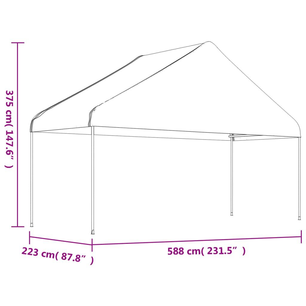 vidaXL Κιόσκι με Τέντα Λευκό 4,46 x 5,88 x 3,75 μ. από Πολυαιθυλένιο