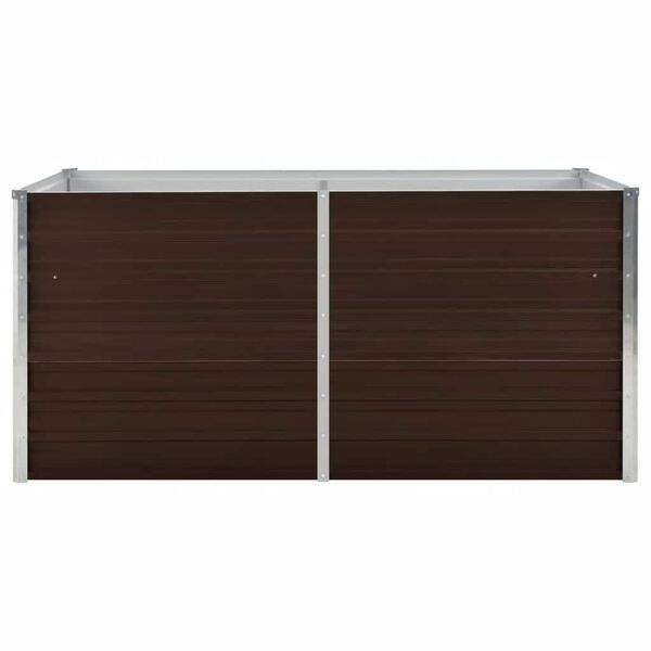 vidaXL Ζαρντινιέρα Ψηλή Καφέ 160 x 80 x 77 εκ. από Γαλβανισμένο Χάλυβα