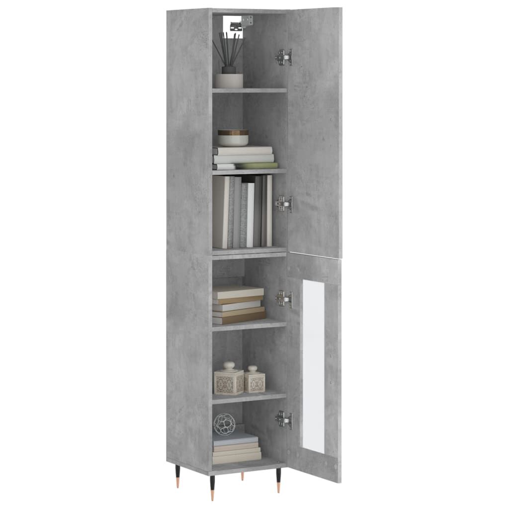 vidaXL Ντουλάπι Γκρι Σκυροδέματος 34,5x34x180 εκ. Επεξεργασμένο Ξύλο