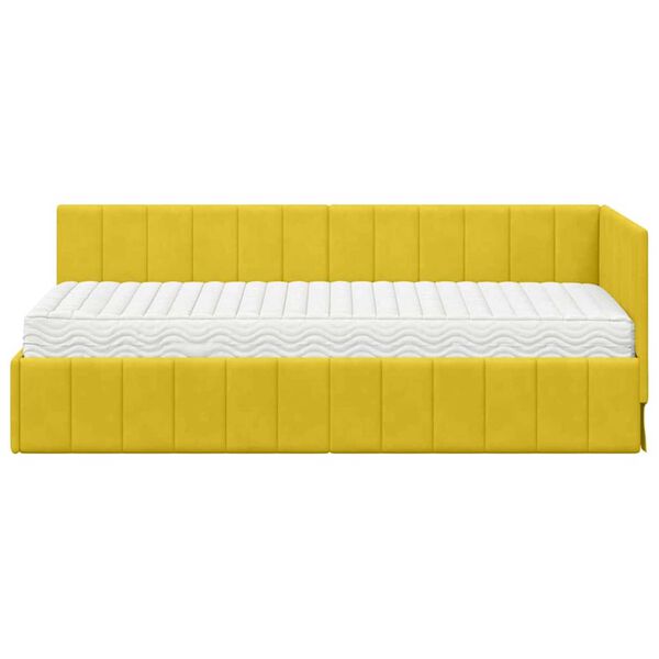 vidaXL Κρεβάτι Γωνίας με στρώμα Κίτρινο 80 x 200 cm Βελούδο