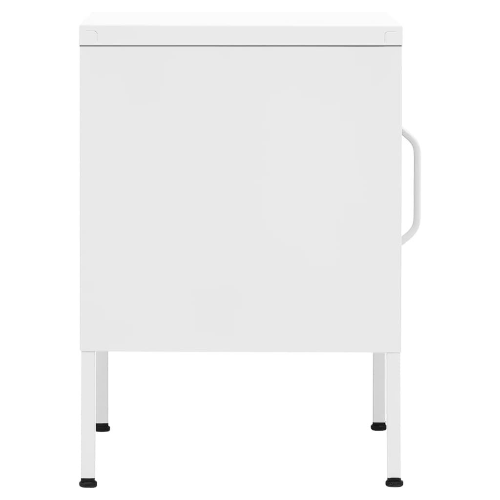 vidaXL Κομοδίνα 2 τεμ. Λευκά 35 x 35 x 51 εκ. Ατσάλινα