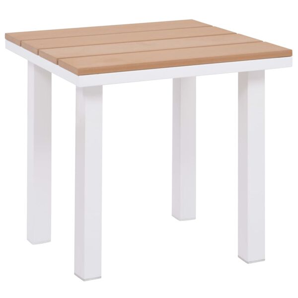 vidaXL Ξαπλώστρα Καφέ από Αλουμίνιο / WPC με Τραπέζι