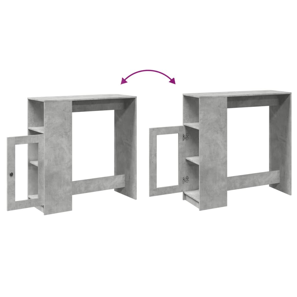 vidaXL Τραπέζι Μπαρ με Ράφια Γκρι Σκυρ. 101x40x103,5 εκ Επεξεργ. Ξύλο