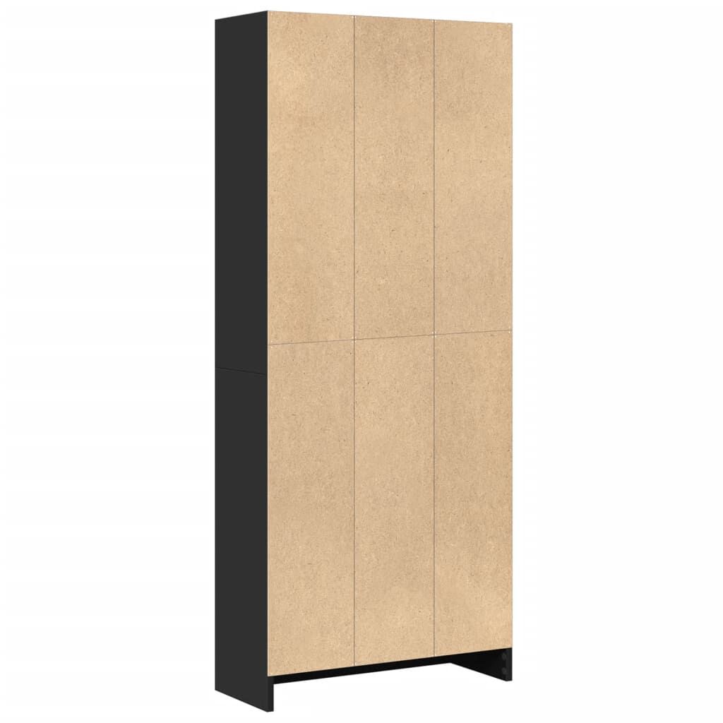 vidaXL Βιβλιοθήκη Μαύρο 60x24x143 εκ. από Επεξεργασμένο Ξύλο