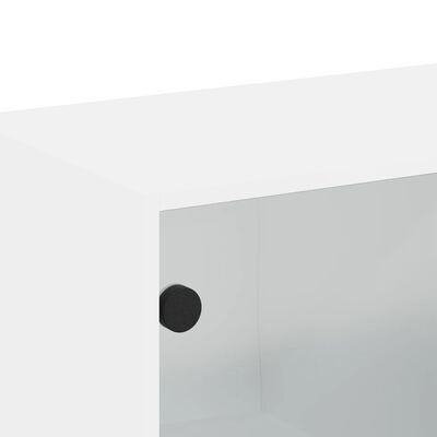 vidaXL Ντουλάπι Τοίχου Λευκό 68x37x68,5 εκ. με Γυάλινες Πόρτες