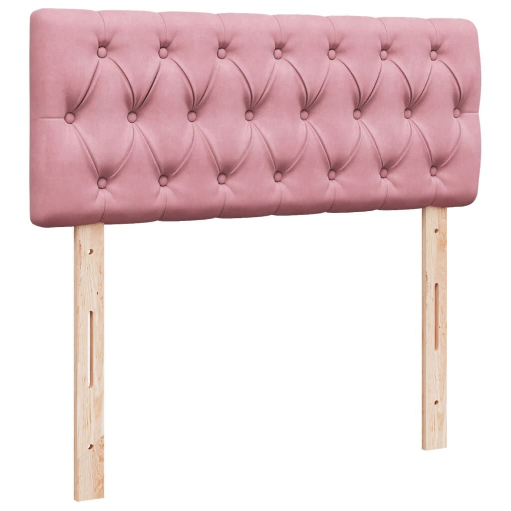 vidaXL Κρεβάτι Boxspring με Στρώμα Ροζ 120x190 εκ. Βελούδινο