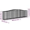 vidaXL Συρματοκιβώτια Τοξωτά 9 τεμ. 400x50x100/120 εκ. Γαλβαν. Ατσάλι