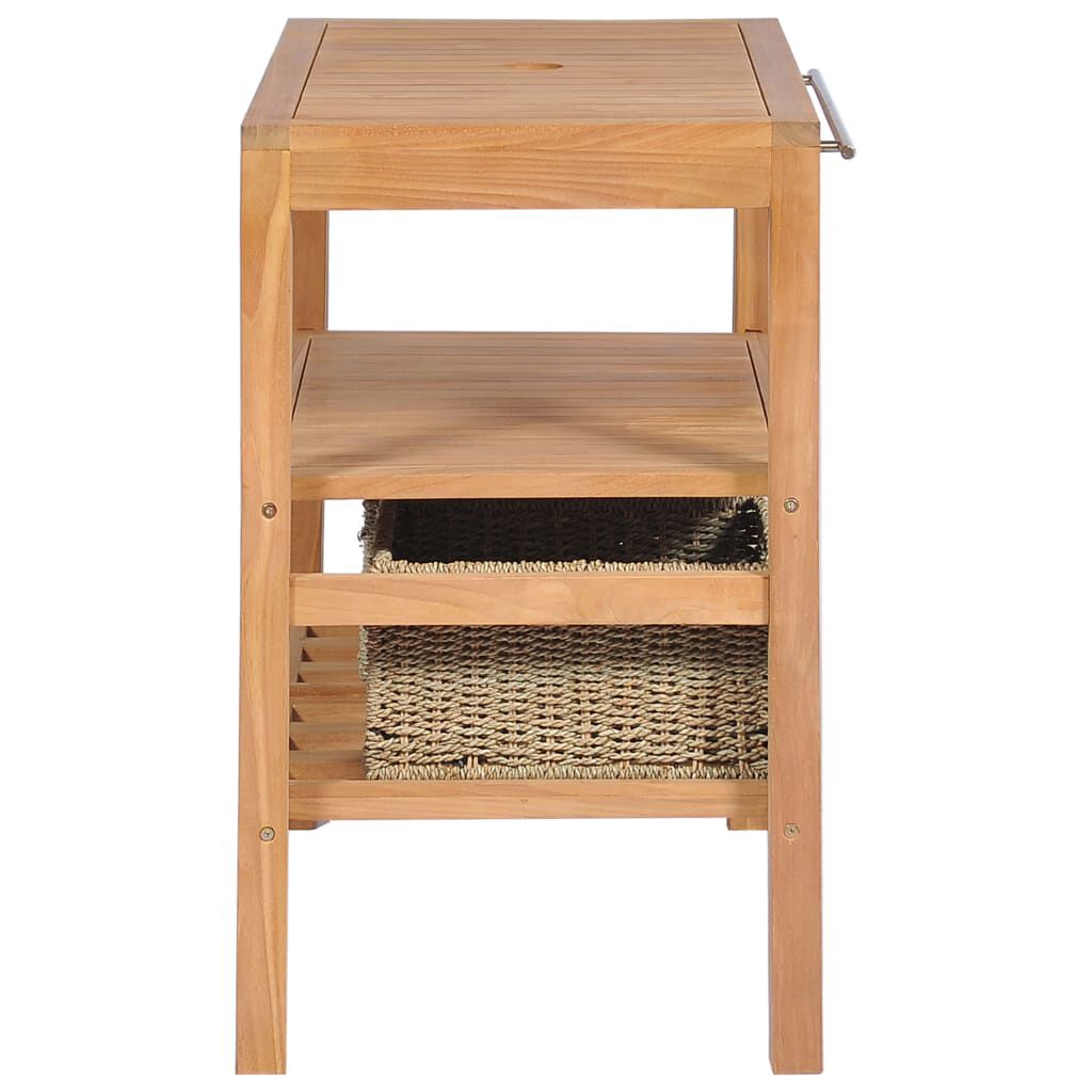 vidaXL Έπιπλο Μπάνιου 74x45x75 εκ. από Μασίφ Ξύλο Teak με 2 Καλάθια