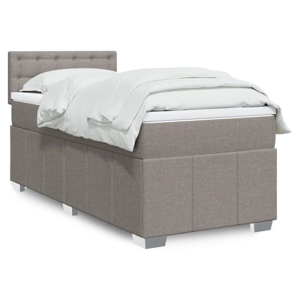 vidaXL &Kappa;&rho;&epsilon;&beta;ά&tau;&iota; Boxspring &mu;&epsilon; &Sigma;&tau;&rho;ώ&mu;&alpha; Taupe 90x190 &epsilon;&kappa;.&Upsilon;&phi;&alpha;&sigma;&mu;ά&tau;&iota;&nu;&omicron;
