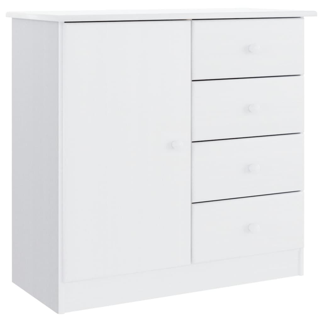 vidaXL Ντουλάπι ALTA Λευκό 77 x 35 x 165 εκ. από Μασίφ Ξύλο Πεύκου
