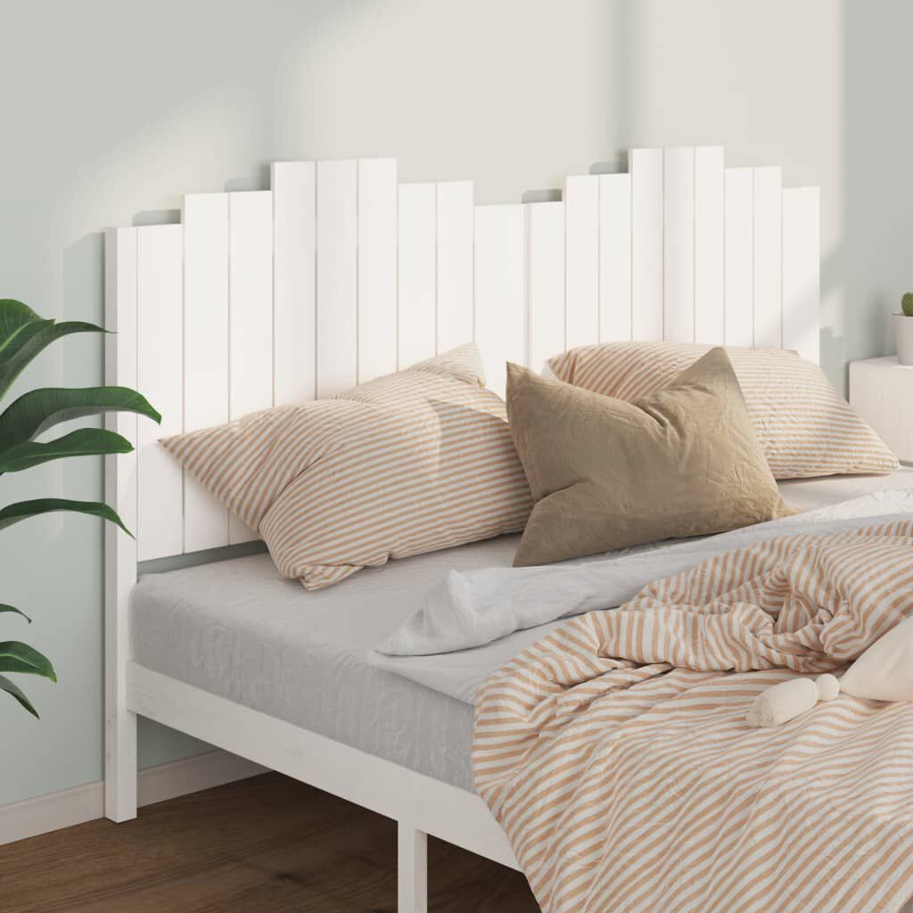 vidaXL Κεφαλάρι Κρεβατιού Λευκό 186x4x110 εκ. Μασίφ Ξύλο Πεύκου