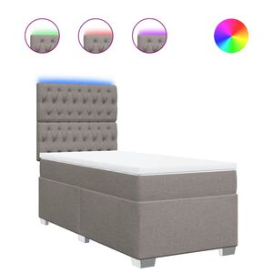 vidaXL Κρεβάτι Boxspring με Στρώμα Taupe 90x190 εκ.Υφασμάτινο