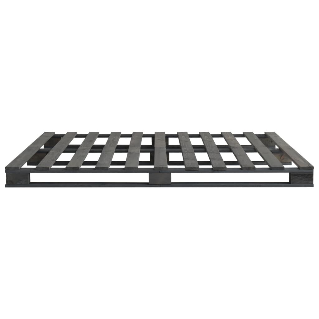 vidaXL Πλαίσιο Κρεβατιού Γκρι 120 x 200 εκ. Παλέτες Μασίφ Ξύλο Πεύκου