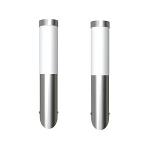 vidaXL Φωτιστικά Τοίχου Εξωτερικού Χώρου 2 τεμ. από Ανοξείδωτο Ατσάλι