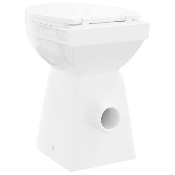 vidaXL Λεκάνη Τουαλέτας Ψηλή Χωρίς Χείλος με Soft Close Λευκή Κεραμική